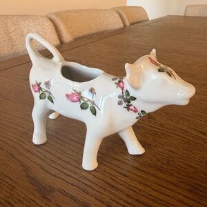 Vintage French Cow Creamer | Made in France | Floral Ceramic Milk Pitcher